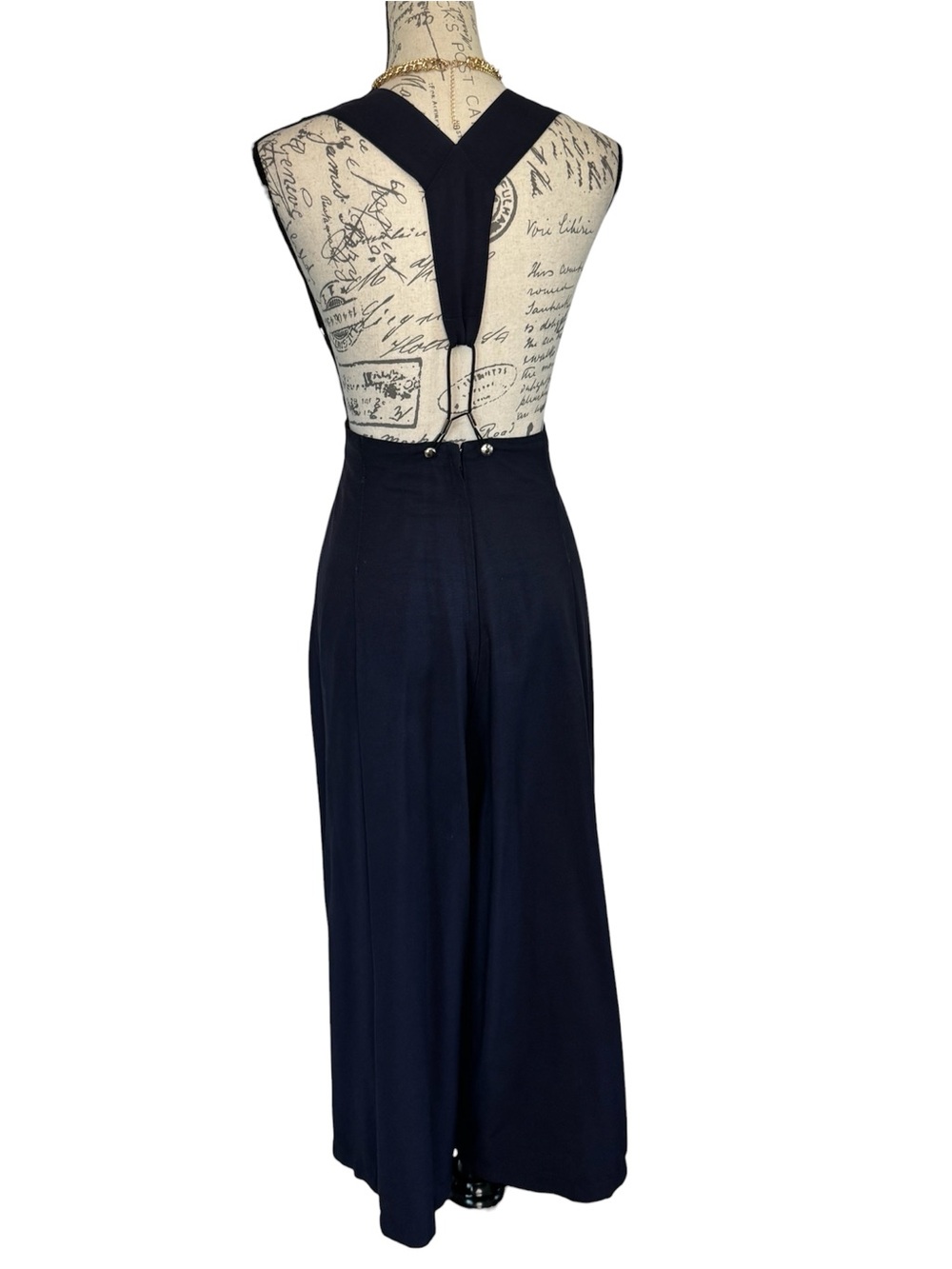 Vintage NINA K Wide Leg Overall/Navy Blue/Size 12 - Picture 5 of 7